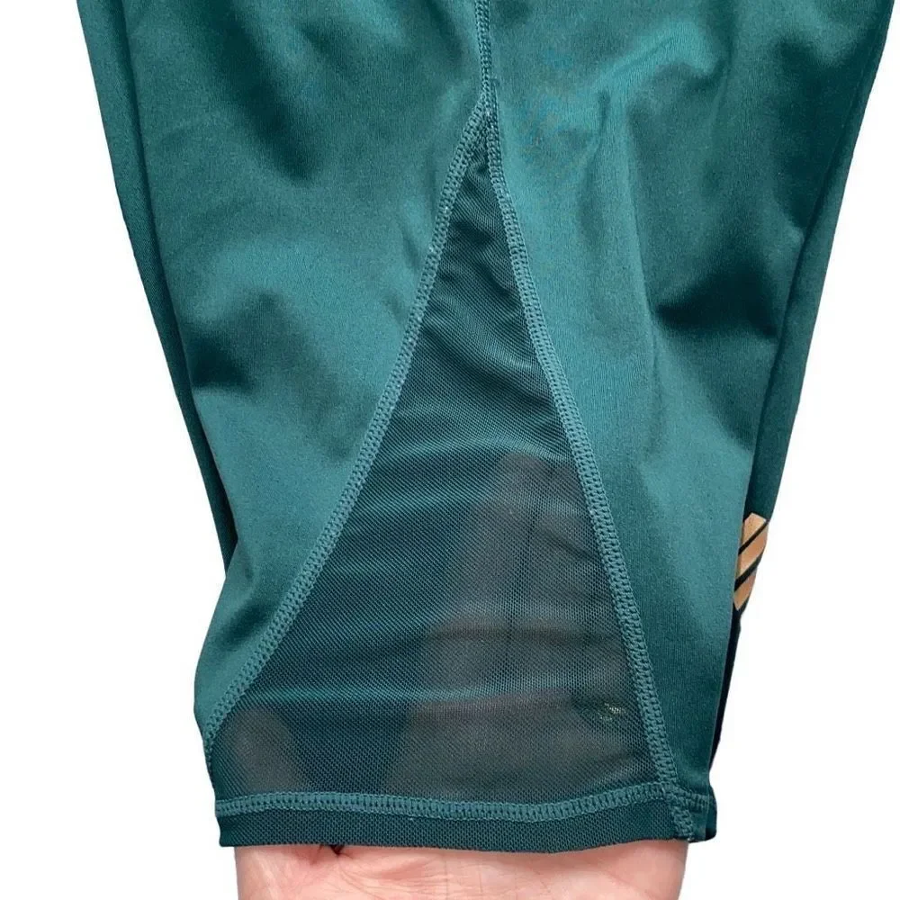Aeropostle GUC Bike Shorts Logo Workout Mesh Side Paneling Jewel-tone Emerald S